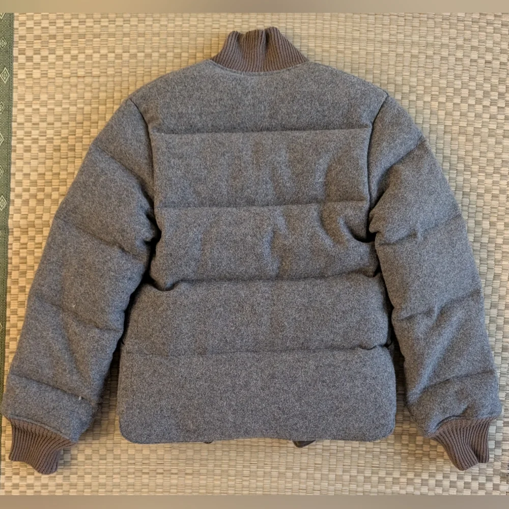 RARE Crescent Down Works Wool Goose Down Bomber Jacket Gray Size XS Made in USA - Picture 2 of 7